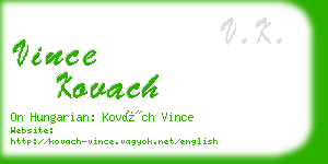 vince kovach business card